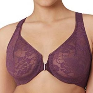 NWOT Glamorise stretch lace front closure bra.36B
